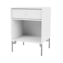 Clearance Montana Dream bedside table, Snow 38, chrome legs White