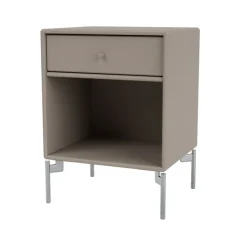 Best Montana Dream bedside table, Truffle 141, chrome legs Beige