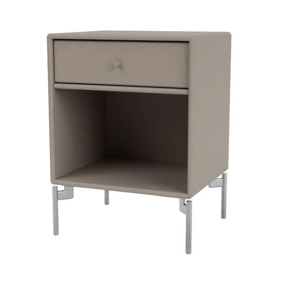 Best Montana Dream bedside table, Truffle 141, chrome legs Beige
