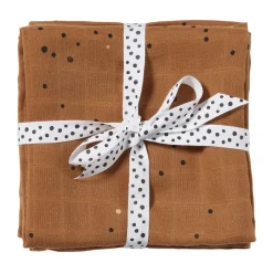 New Done by deer Dreamy Dots baby blanket 120x120 cm 2-pack, Mustard Yellow