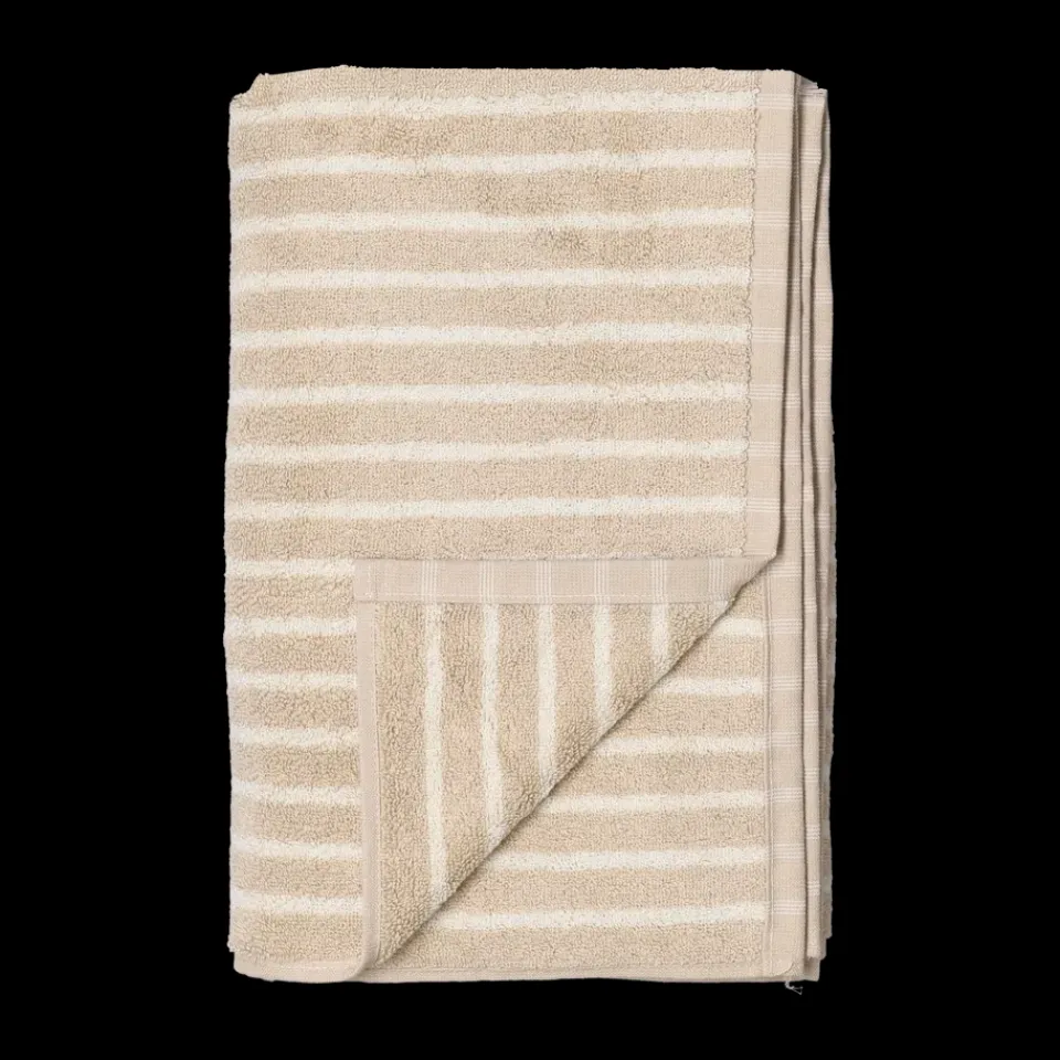 Online Scandi Living Drift bath towel 70x140 cm, Beige-white BeigeWhite