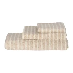 Online Scandi Living Drift bath towel 70x140 cm, Beige-white BeigeWhite