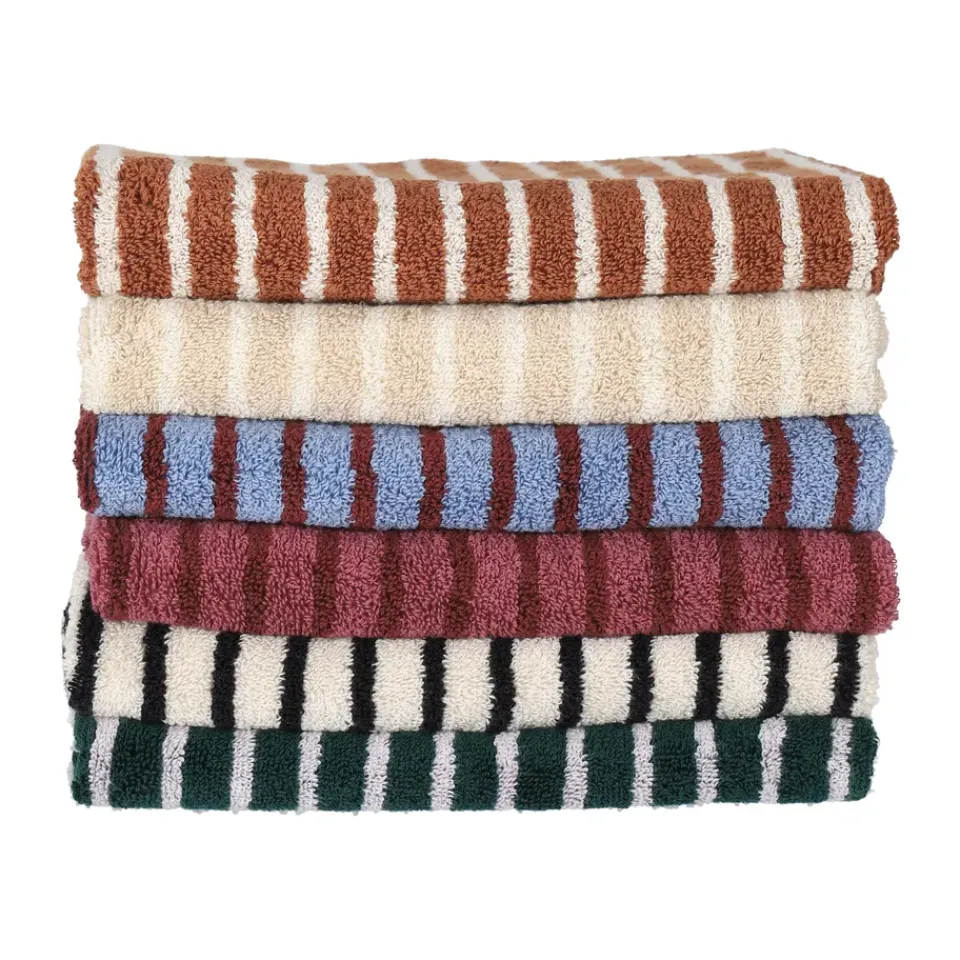 Online Scandi Living Drift bath towel 70x140 cm, Beige-white BeigeWhite