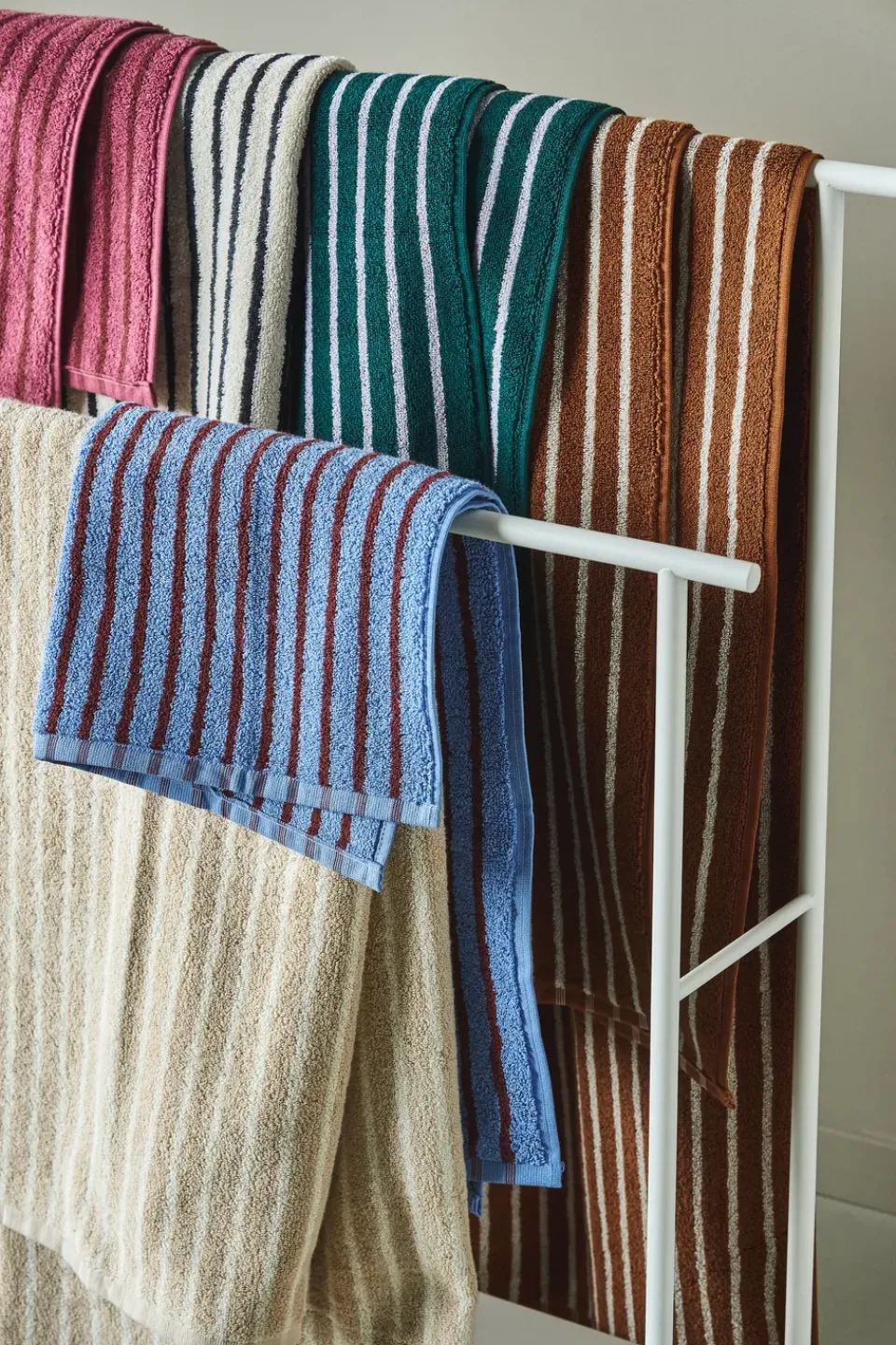 Online Scandi Living Drift bath towel 70x140 cm, Beige-white BeigeWhite