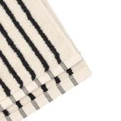 Discount Scandi Living Drift bath towel 70x140 cm, White-black WhiteBlack