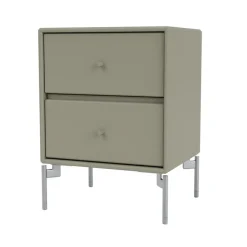 Clearance Montana Drift bedside table, Fennel 144, chrome legs cm Green