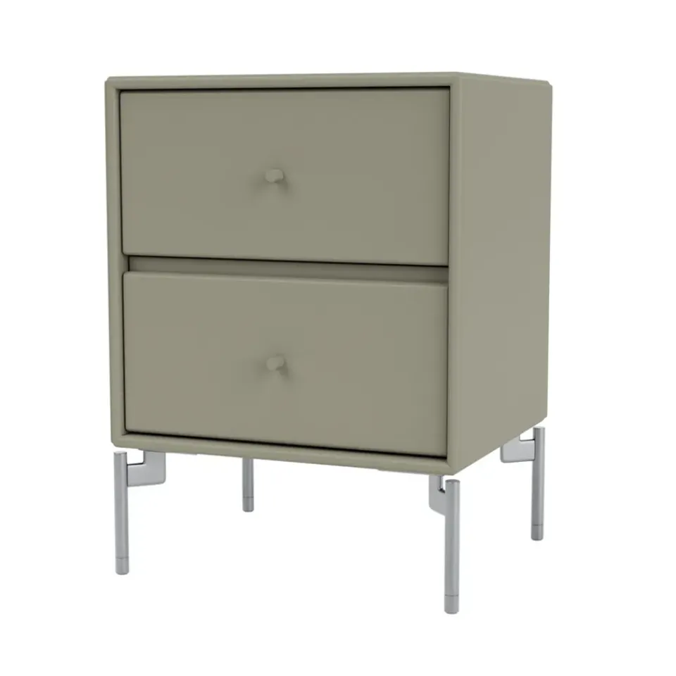 Clearance Montana Drift bedside table, Fennel 144, chrome legs cm Green