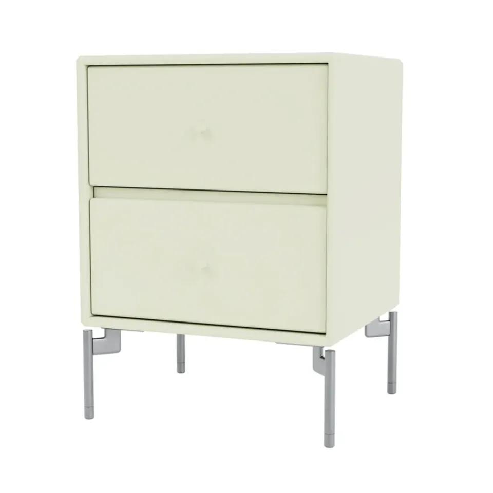 Montana Drift bedside table, Pomelo 140, chrome legs cm Green