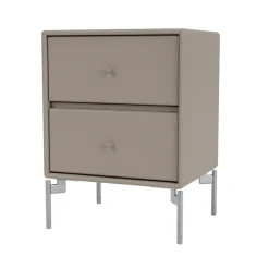 Discount Montana Drift bedside table, Truffle 141, chrome legs cm Beige