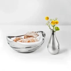 Fruit Bowls^Robert Welch Drift bowl 22 cm, smooth Silver-coloured
