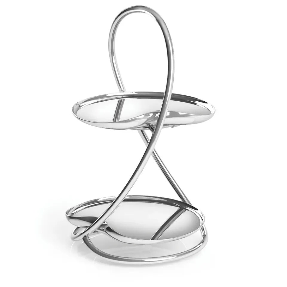 Sale Robert Welch Drift cake stand, 2 tier Silver-coloured