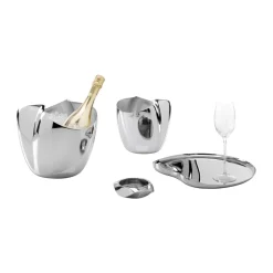 Hot Robert Welch Drift coaster for wine bottle, Stainless steel