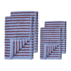 New Scandi Living Drift towel 50x70 cm, Blue-red BlueRed