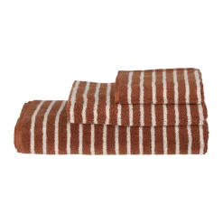 Towels^Scandi Living Drift towel 30x50 cm, Brown-white BrownWhite