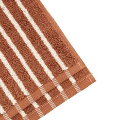 Towels^Scandi Living Drift towel 30x50 cm, Brown-white BrownWhite