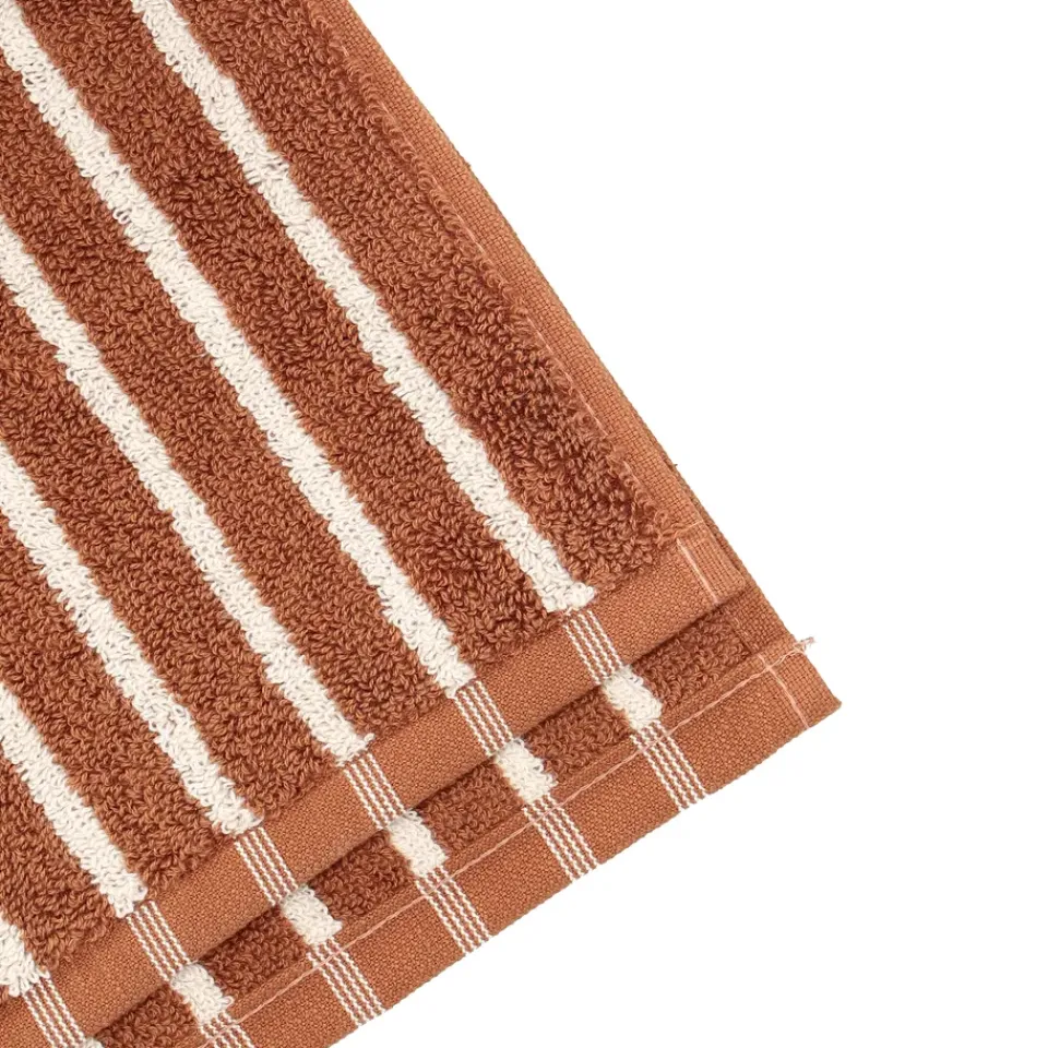 Towels^Scandi Living Drift towel 30x50 cm, Brown-white BrownWhite