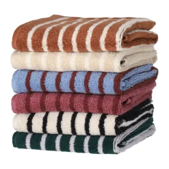 Towels^Scandi Living Drift towel 30x50 cm, Brown-white BrownWhite