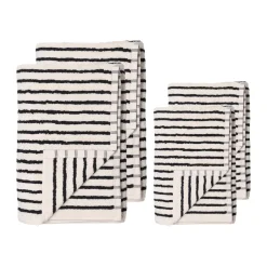Outlet Scandi Living Drift towel 50x70 cm, White-black WhiteBlack