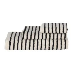 Towels^Scandi Living Drift towel 50x70 cm, White-black WhiteBlack
