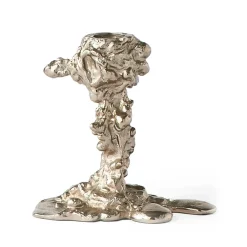 Hot POLSPOTTEN Drip candlestick 14 cm, Silver Silver-coloured