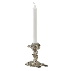 Hot POLSPOTTEN Drip candlestick 14 cm, Silver Silver-coloured