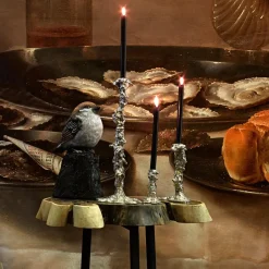 Hot POLSPOTTEN Drip candlestick 14 cm, Silver Silver-coloured