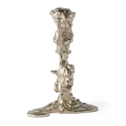Candle Holders^POLSPOTTEN Drip candlestick L 25 cm, Silver Silver-coloured