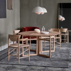 Outlet &Tradition Drop Leaf dining table HM6, White oiled oak Beige