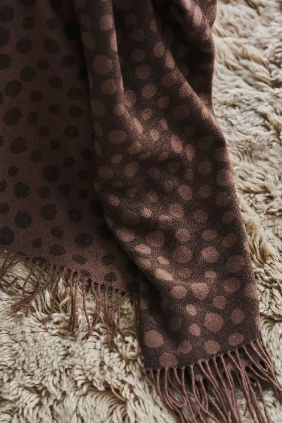 Scandi Living Droplets cotten throw 130x185 cm, Brown