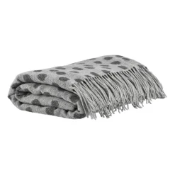 Cotton Blankets & Throws^Scandi Living Droplets cotten throw 130x185 cm, Grey