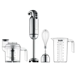 Hot Dualit hand blender with accessories, Stainless steel Silver-coloured
