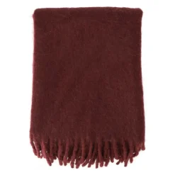 Wool Blankets & Throws^Scandi Living Dune mohair throw 130x170 cm, Plum Purple