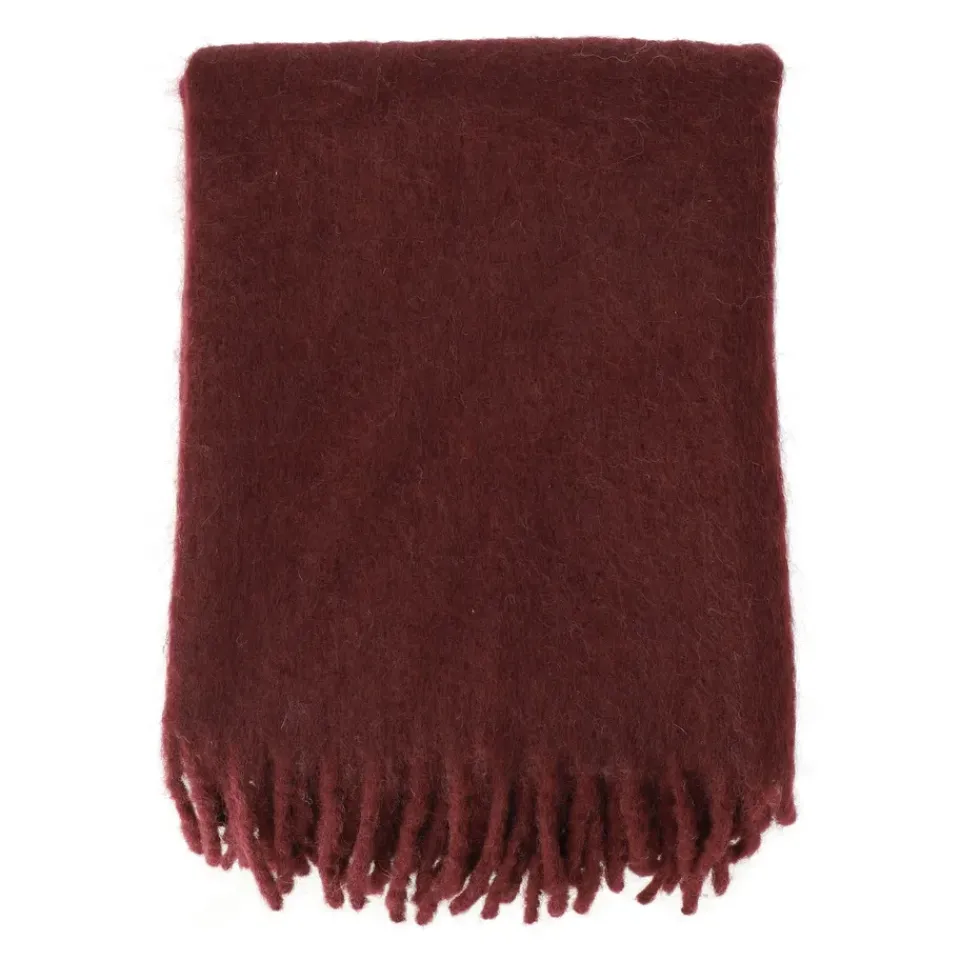 Wool Blankets & Throws^Scandi Living Dune mohair throw 130x170 cm, Plum Purple