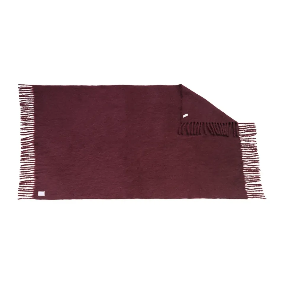 Wool Blankets & Throws^Scandi Living Dune mohair throw 130x170 cm, Plum Purple