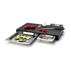 Clearance Continenta Duracore chopping board 2 drawers, 49.5x32.5 Black