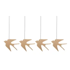 Easter Decorations^Cooee Design Easter Deco bird Easter decoration 4-pack, Cafe au lait Brown