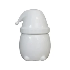 Christmas Decorations^DBKD Eating Santa jar with lid large, shiny White