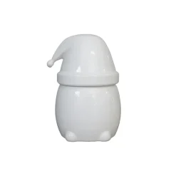 Christmas Decorations^DBKD Eating Santa jar with lid small, shiny White