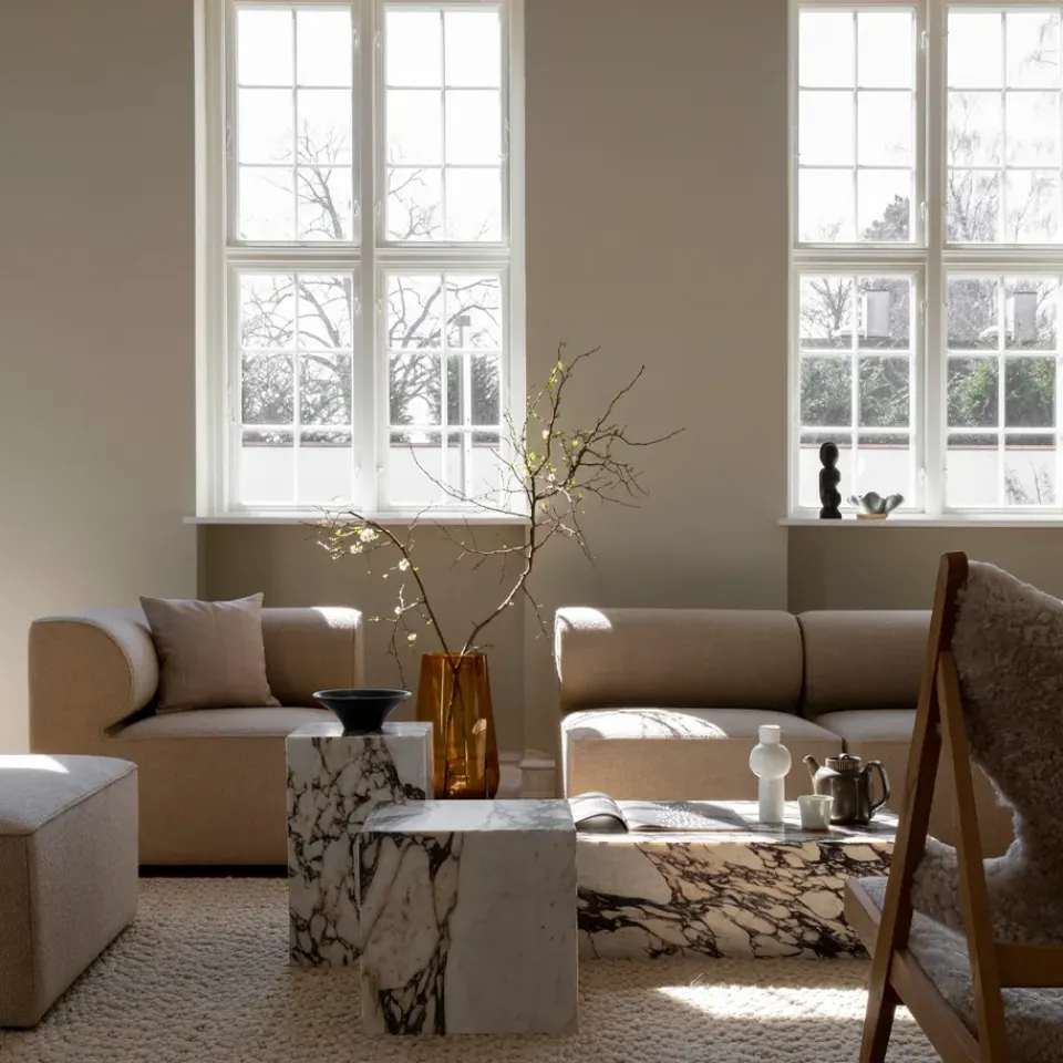 Audo Copenhagen Eave 86 modular sofa configuration 2, 3-seat fabric bouclé 02 Beige