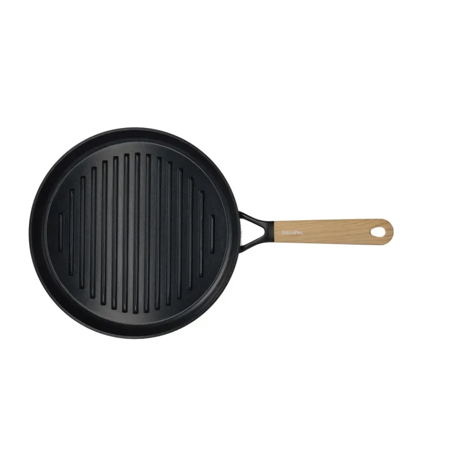 Grill & Griddle Pans^GreenPan Eco Smartshape griddle pan 28 cm, Light wood Black