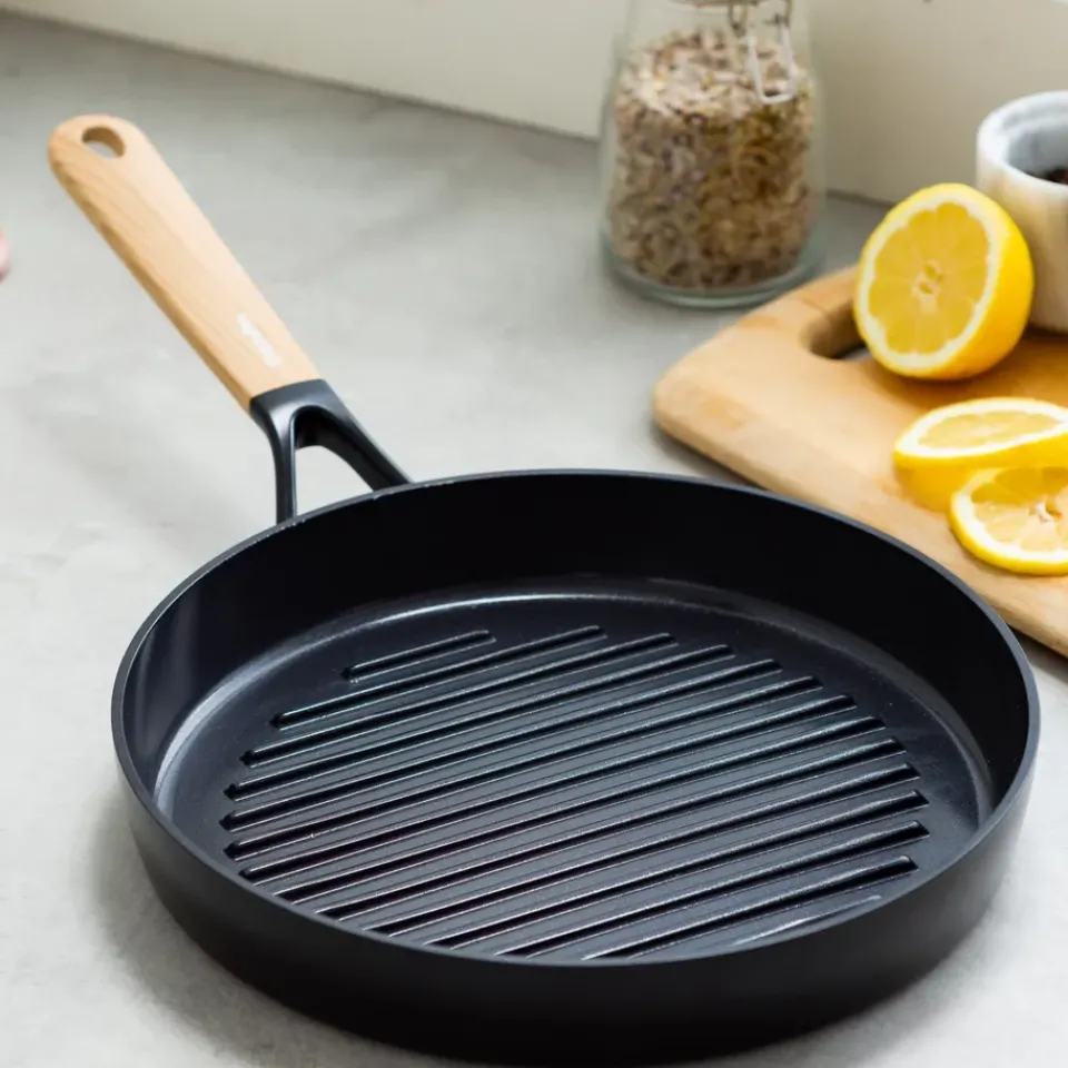 Grill & Griddle Pans^GreenPan Eco Smartshape griddle pan 28 cm, Light wood Black