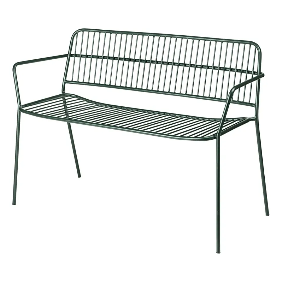Garden Sofas & Garden Benches|Outdoor Lounge Furniture^Broste Copenhagen Eden bench with arm support, Forest Green