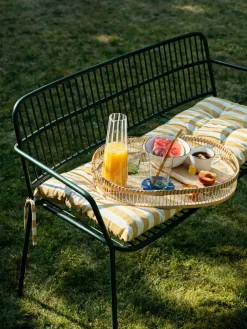 Garden Sofas & Garden Benches|Outdoor Lounge Furniture^Broste Copenhagen Eden bench with arm support, Forest Green