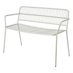 Outlet Broste Copenhagen Eden bench with arm support, Beige grey BeigeGrey