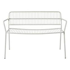 Outlet Broste Copenhagen Eden bench with arm support, Beige grey BeigeGrey