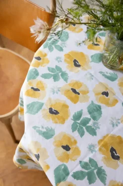 Online Sagaform Eden waxed tablecloth Ø180 cm, Yellow BlueBeige
