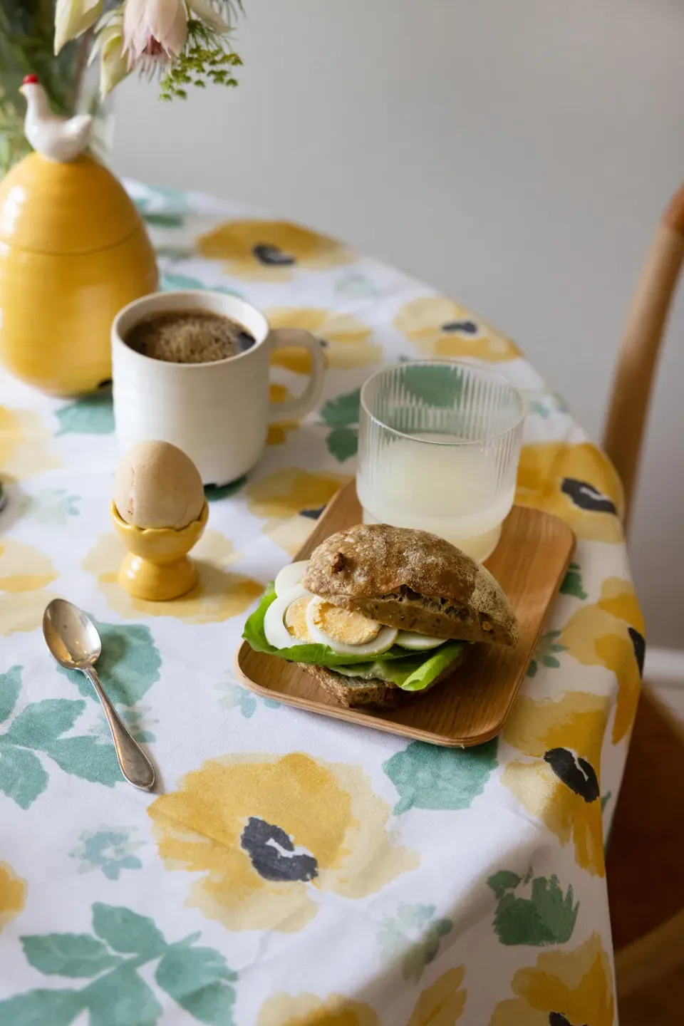 Online Sagaform Eden waxed tablecloth Ø180 cm, Yellow BlueBeige