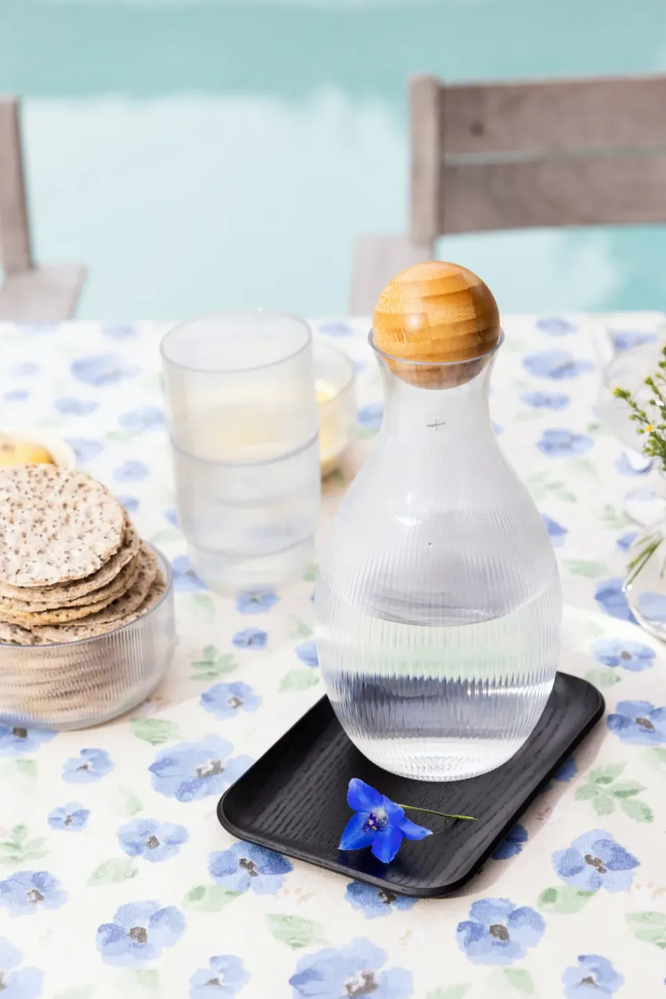 Tablecloths^Sagaform Eden waxed tablecloth 150x250 cm, Blue BlueBeige