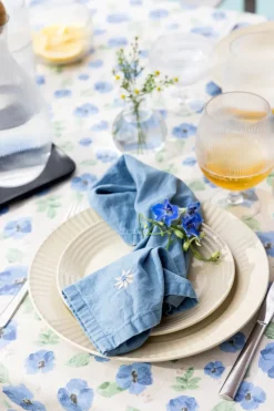 Tablecloths^Sagaform Eden waxed tablecloth 150x250 cm, Blue BlueBeige