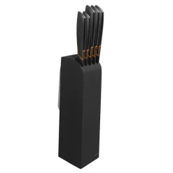 Knife Storage & Holders|Knife Blocks^Fiskars Edge knife block with 5 knives, Black